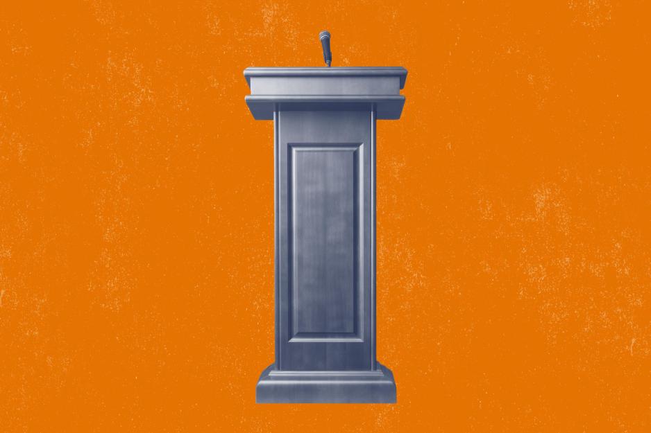 An illustration of a debate podium.