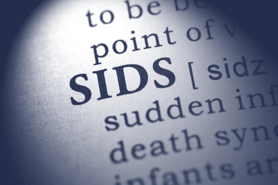 A close up on a text defining SIDS