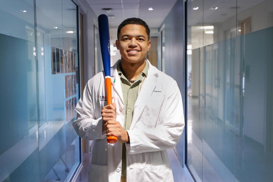 Isaiah Swann with bat