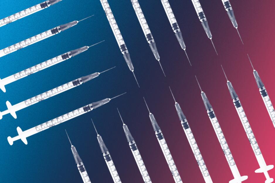 Illustration with 18 syringes