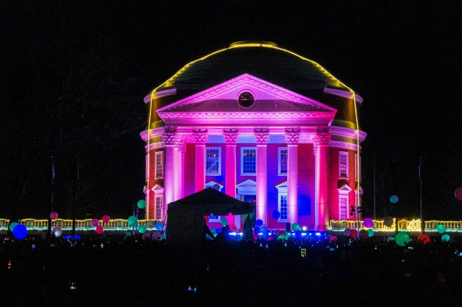 The Rotunda outlined in various colors
