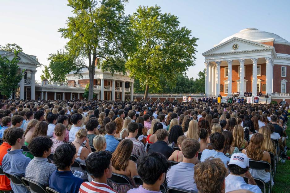 Group seated facing the Rotunda for Convocation