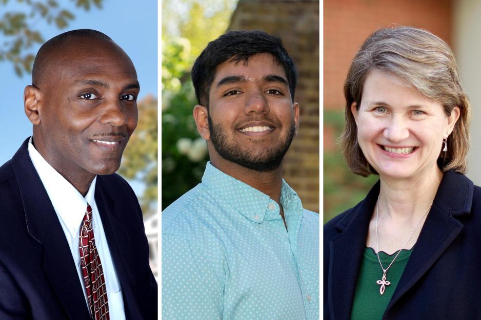 Portraits of Garrick Louis, Sanjeev Kumar and Jennifer Hulvey