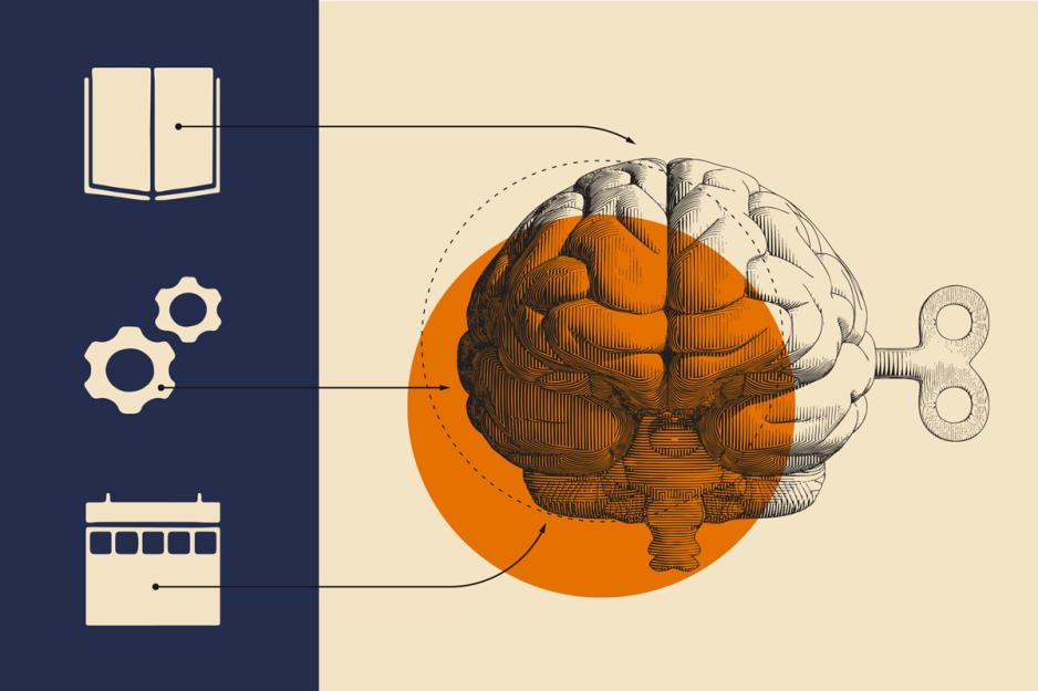 Illustration connecting career preparation and academic work.