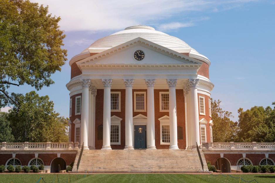 The UVA Rotunda, as seen from the Lawn