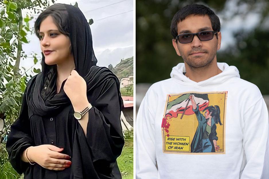 Left: Mahsa Amini headshot Right: Abitn Afshar headshot