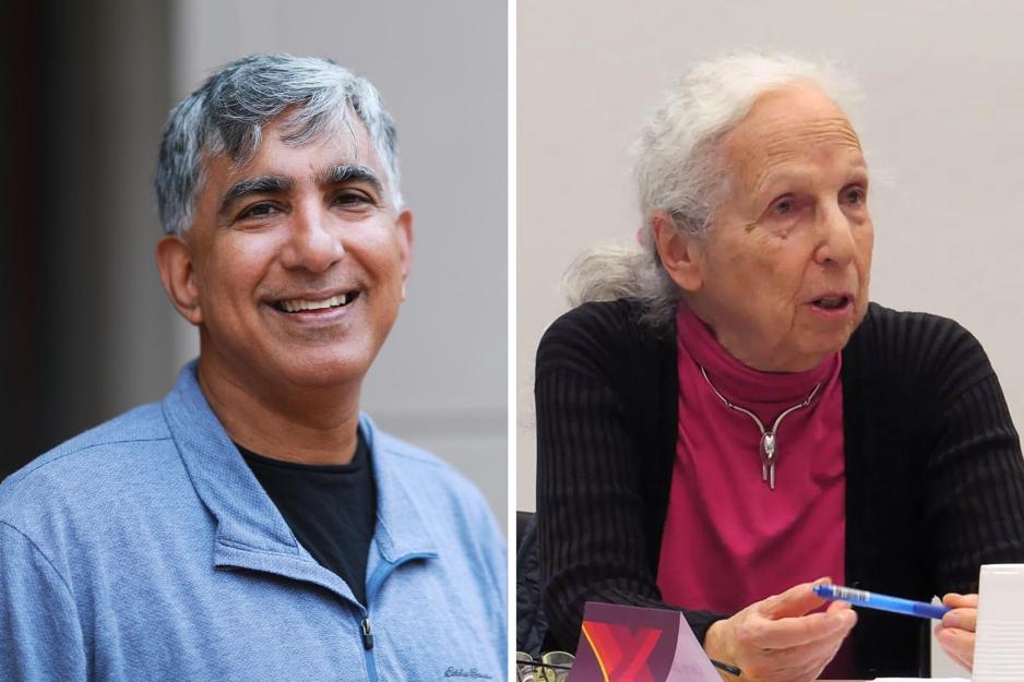 Law professor G. Mitu Gulati, left, and retired philosophy professor Cora Diamond