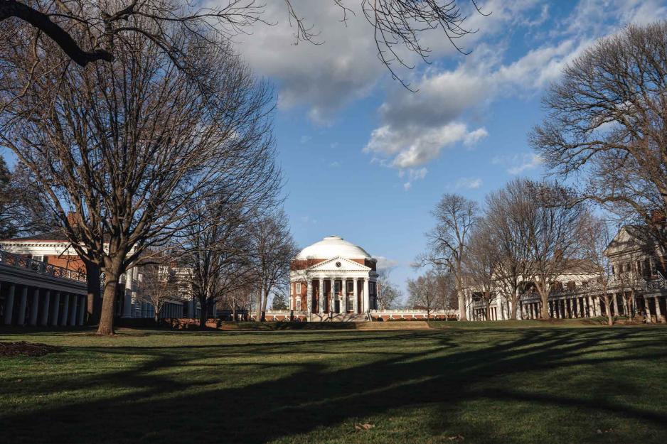 The Lawn side of the Rotunda on a sunny winter day