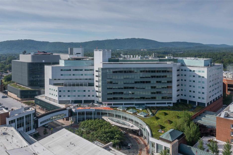 Aerial view of the hospital