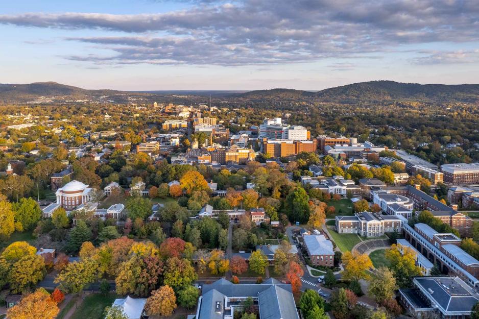 Aerial of the Lawn in fall