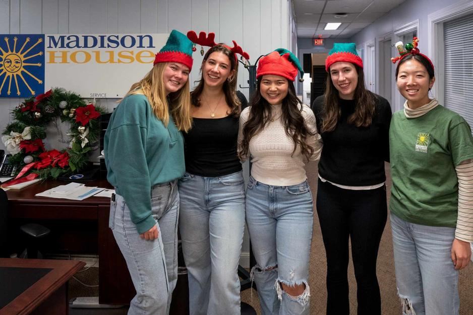 Group photo from left, Karin Brett, Sophie Reale, Alexandria Gibson, Emma Singer and Carol Cho