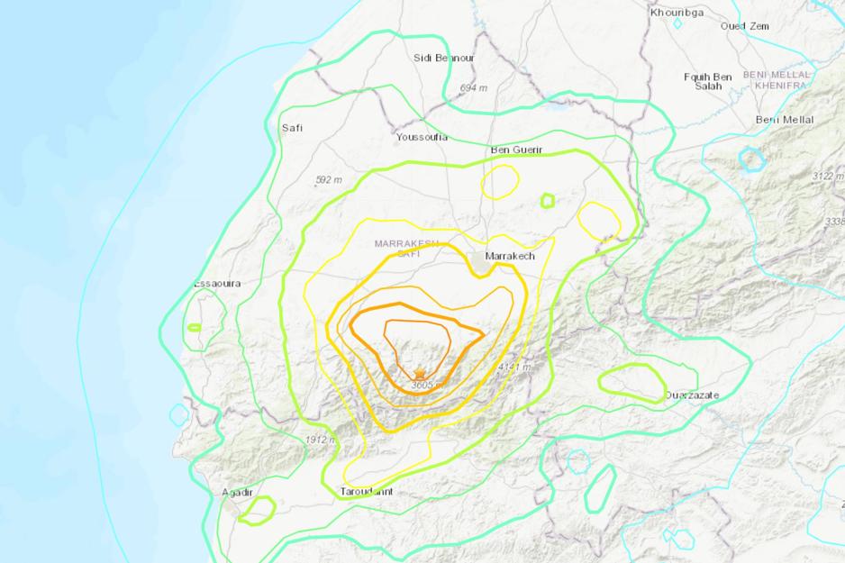 Map of the Morocco Earthquake