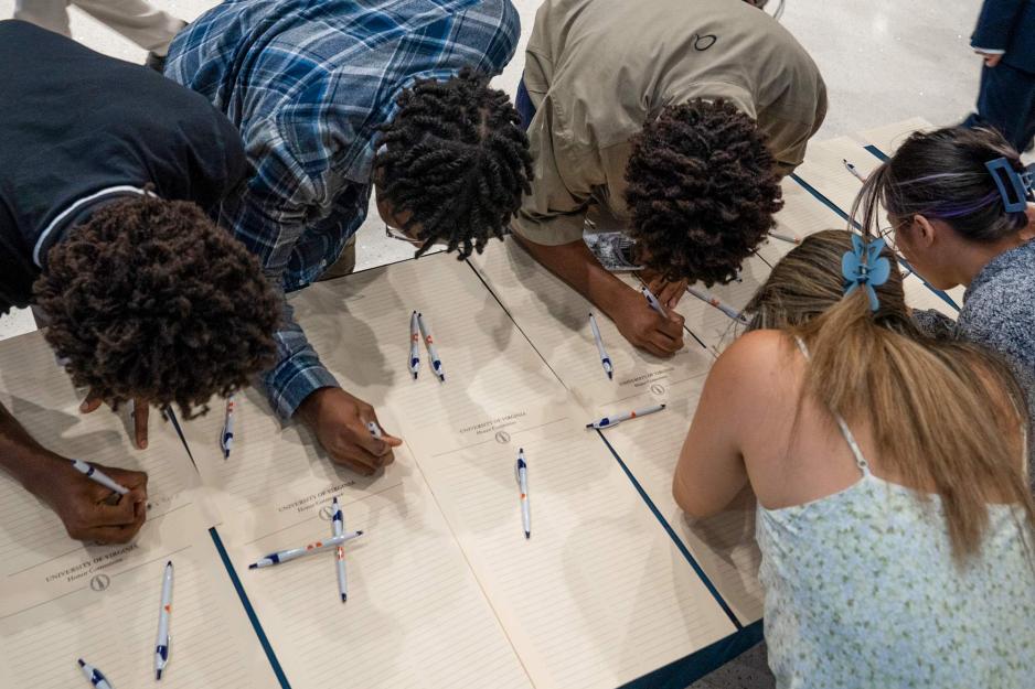 Student Signing the Honor Pledge