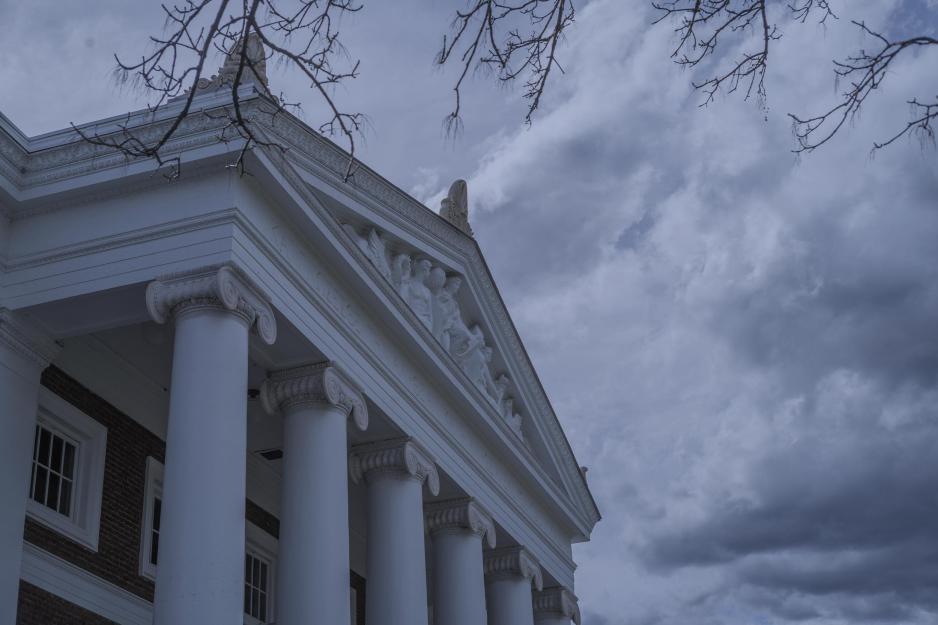 Old Cabell Hall with storm clouds