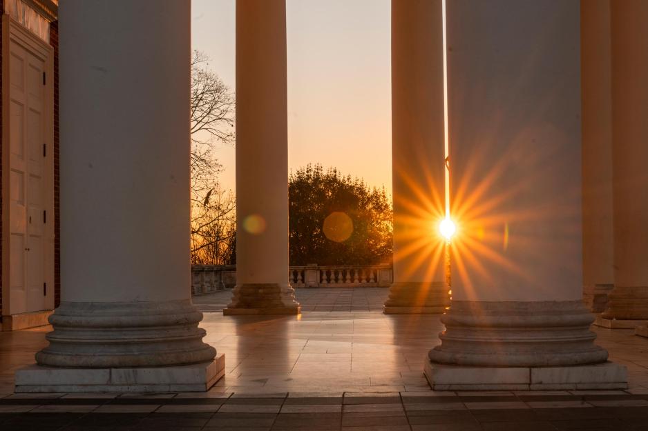 Sunrise through the Rotunda columns
