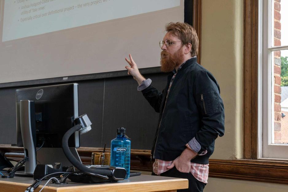 C.J. Oswald lecturing a class
