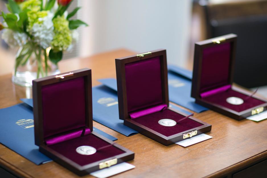 Close up of this years Thomas Jefferson Foundation Medals