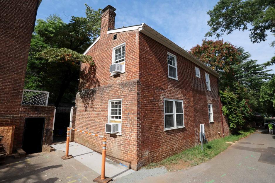 A present day look at the Mews, a two story brick building from the early 1800s