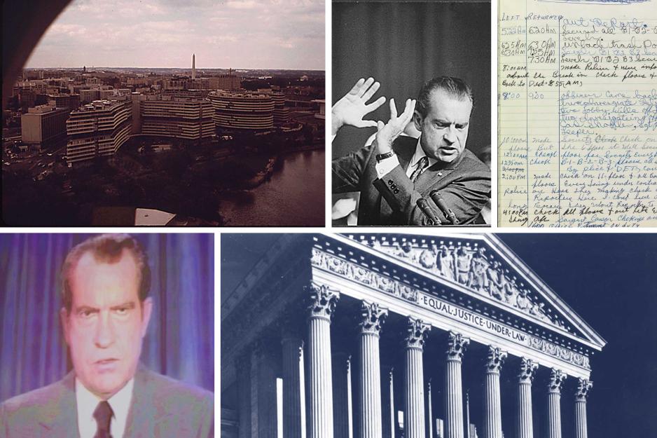 A collage of images from Nixon's presidency 