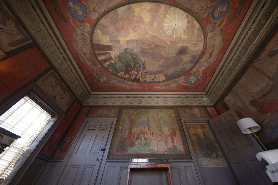 A view of Pavilion VI's ceiling