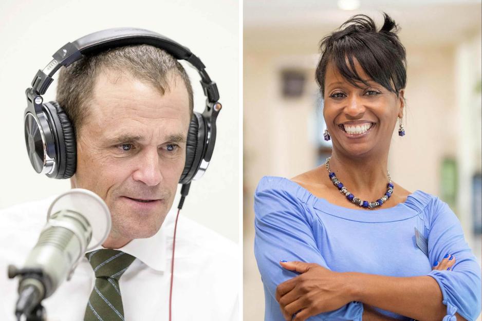  Left, a Portrait of Jim Ryan, Right, a Portrait of Tabitha Enoch