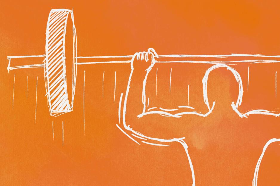 Illustration of a person lifting weights