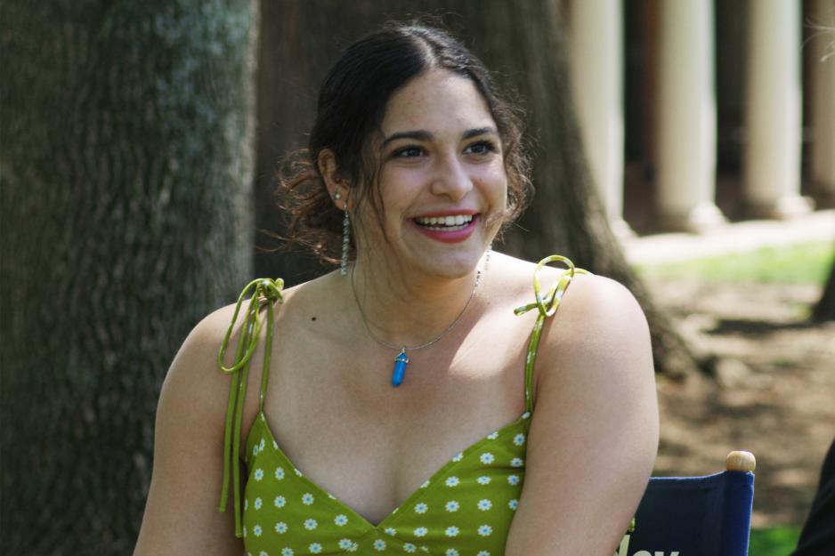 Candid portrait of Stephanie Ricker outside on the Lawn
