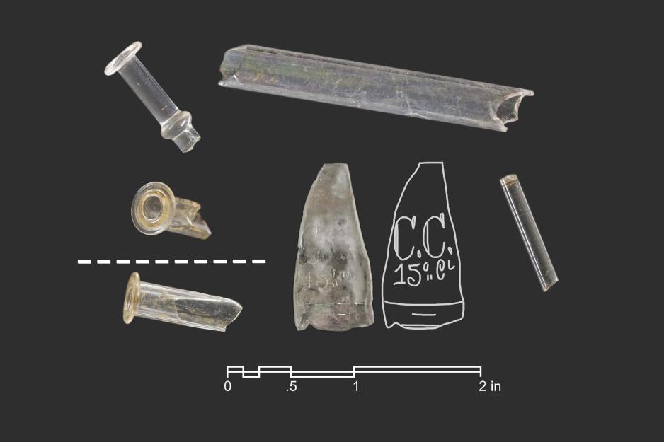Various pieces of glass lab equipment