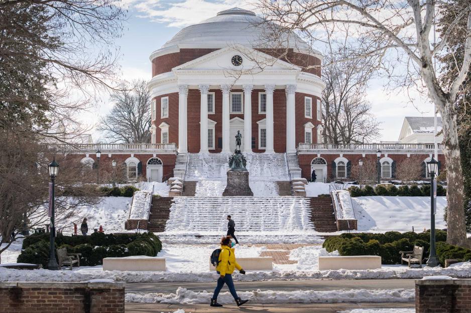 the Rotunda with it's steps covered in snow