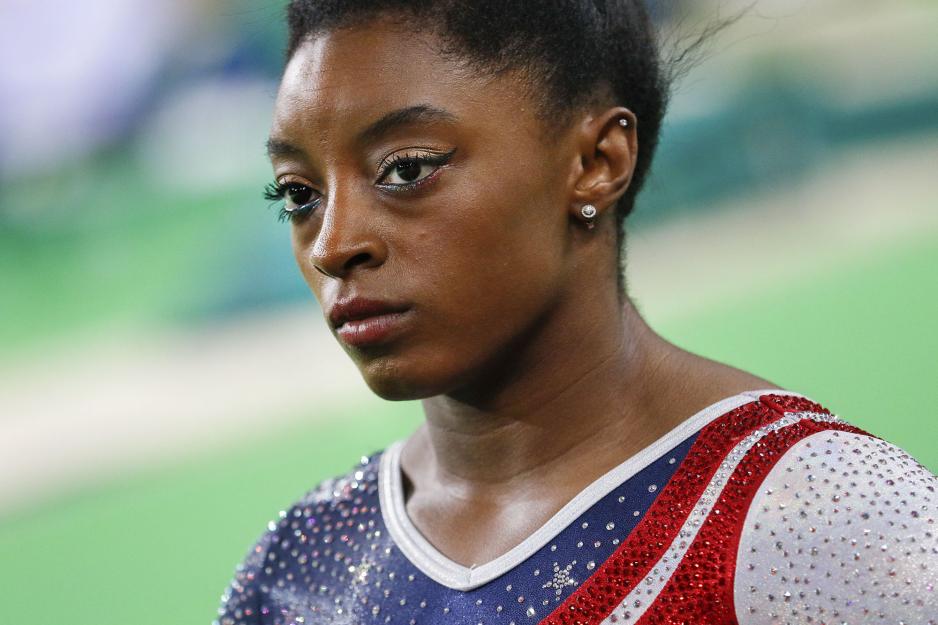 Simone Biles in USA uniform at the olympics
