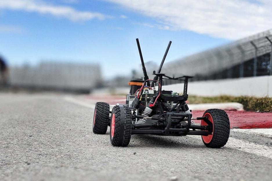 go-kart sitting on the asphalt road
