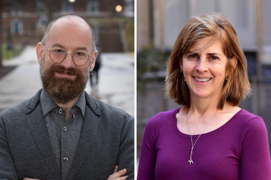 Headshots: Brian Teare, left, and Lawrie Balfour, right
