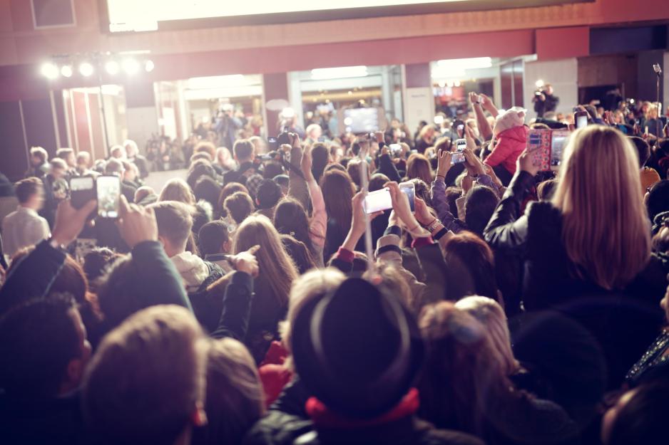 Crowd on the streets celebrating