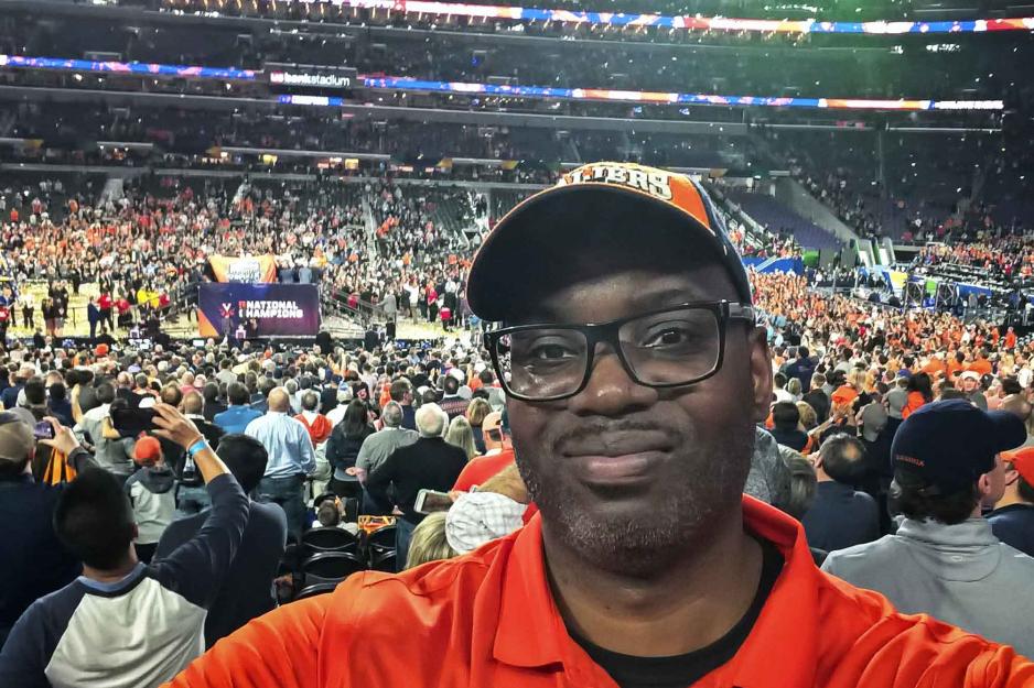 Chris Alexander selfie at the UVA Basketball Championship win