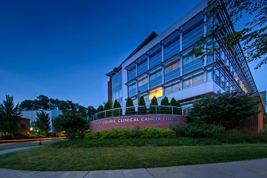 Outside view of the Emily Couric Clinical Cancer Center