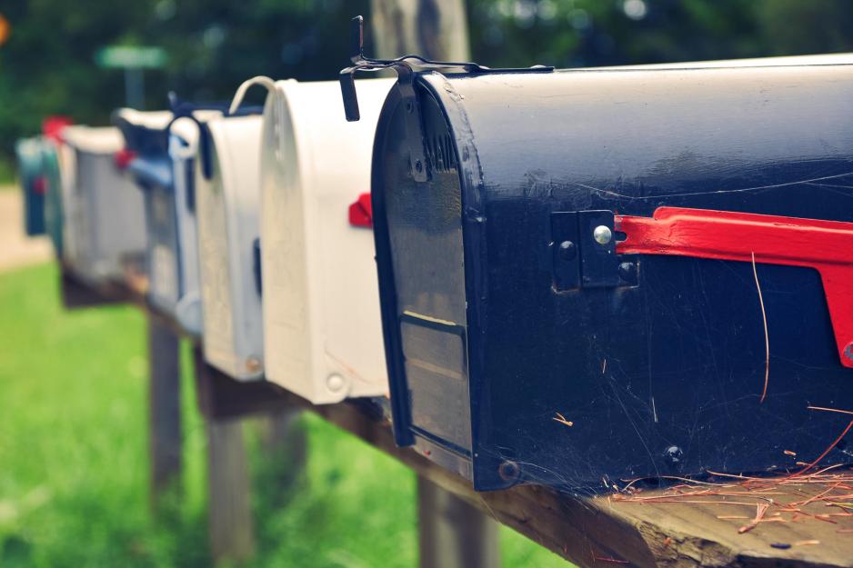 Row of Mailboxes next to the road