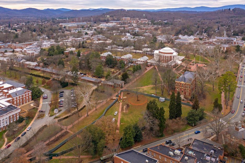 Aerial view of the Rotunda and surrounding area