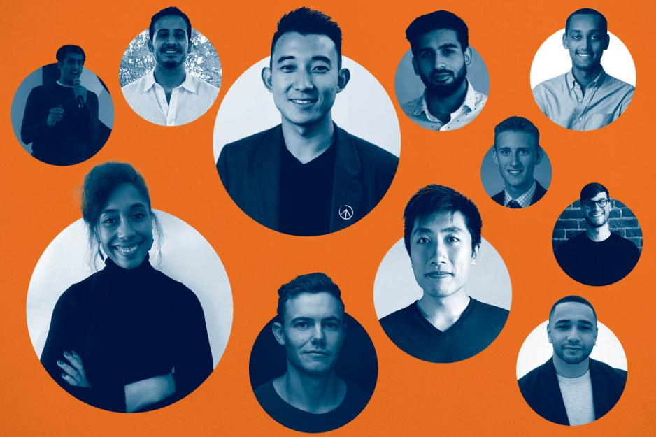 Circles with Alumni headshots in each circle