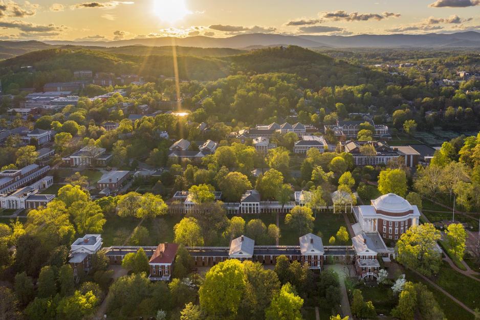 Arial View of the Rotunda and Lawn