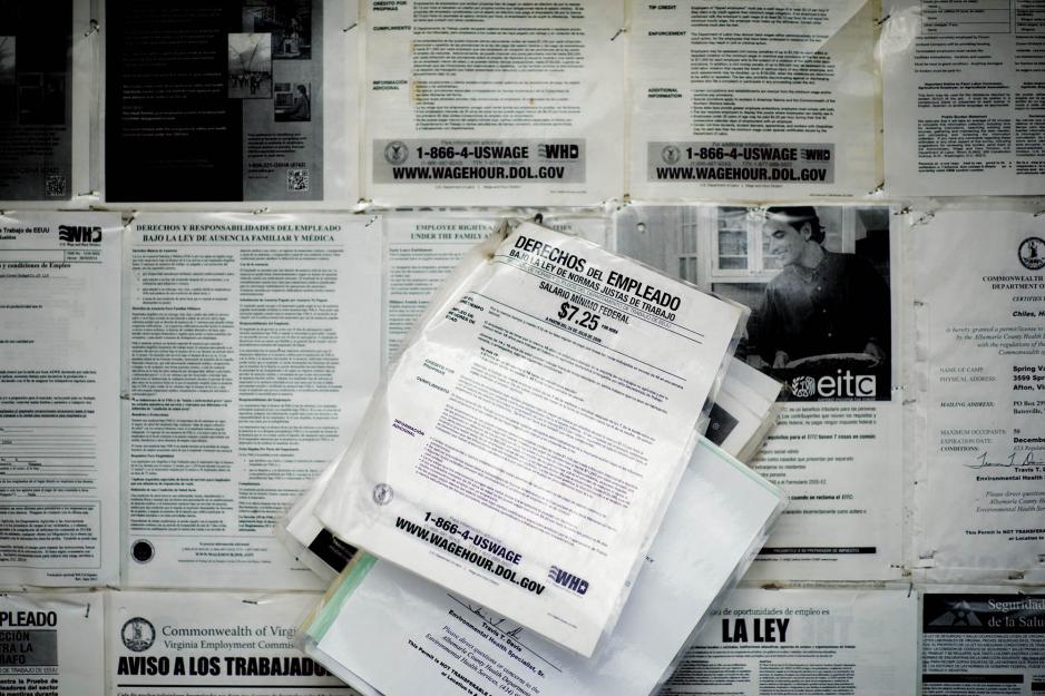 News board covered in news announcements