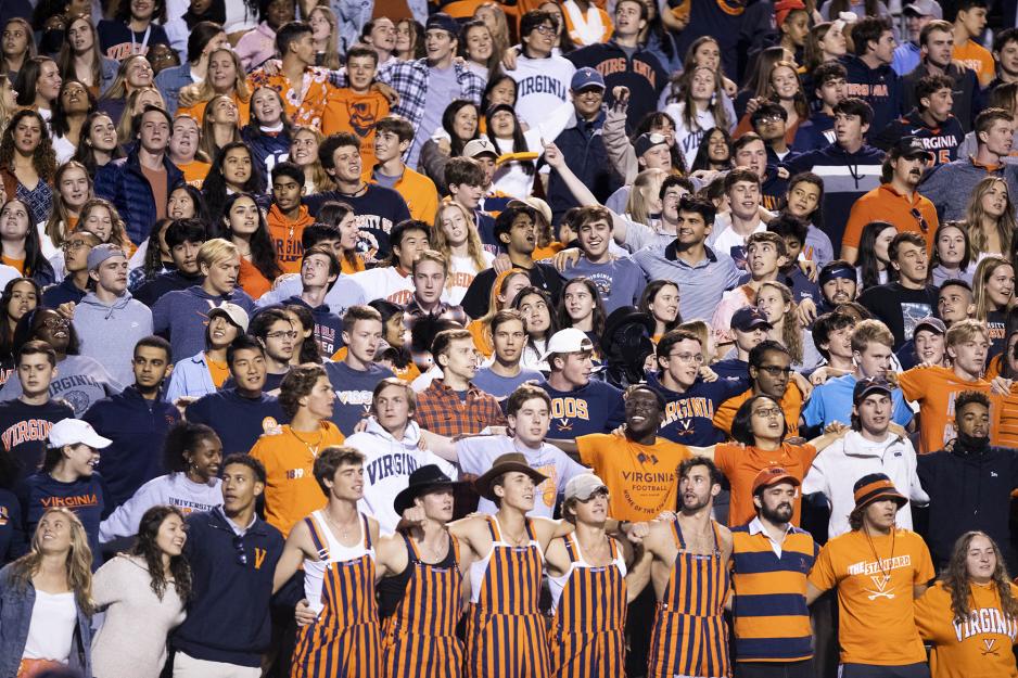 Crowd erupting during a football game in Scot Stadium