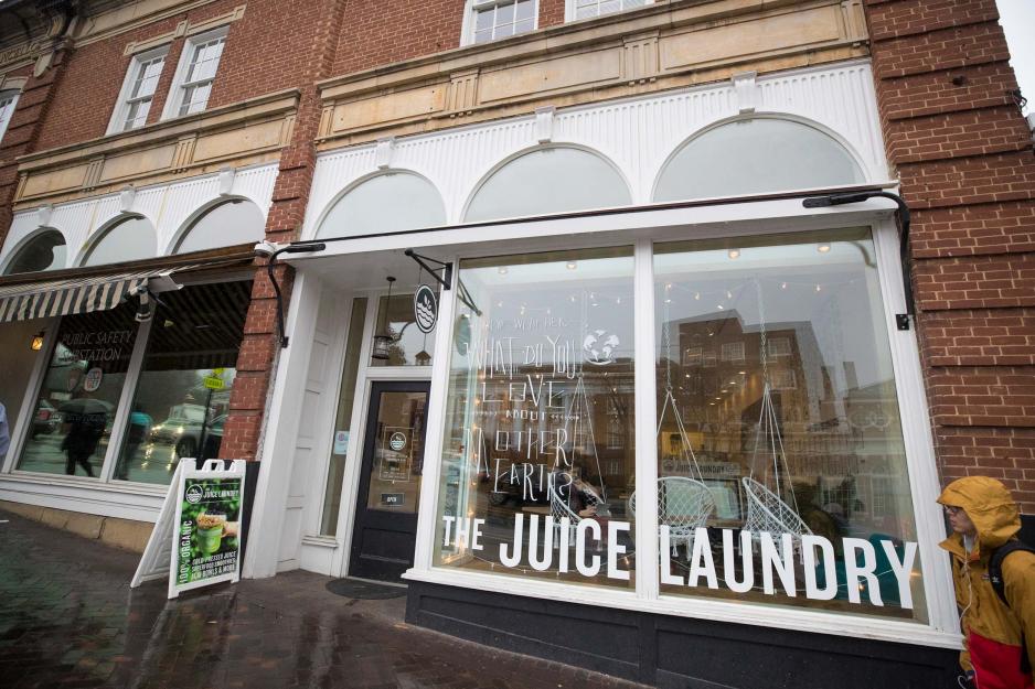 Store entrance of the Juice Laundry shop