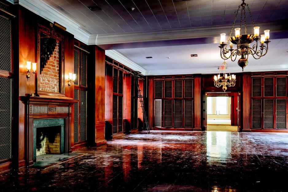 The McGregor Room gutted in the Alderman Library