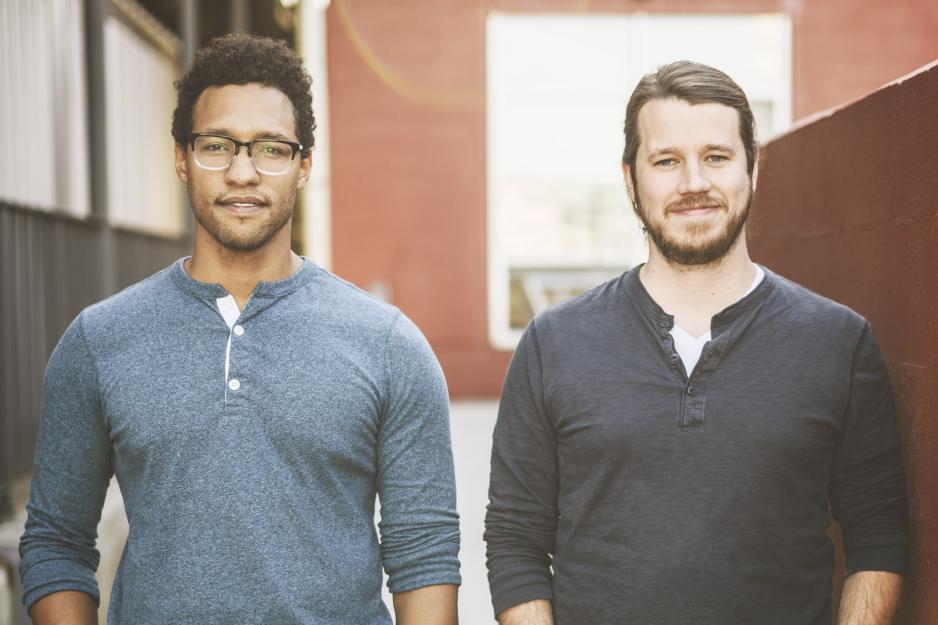 Luke Rabin, right, and cofounder Brandon Lewis, left stand next to each other
