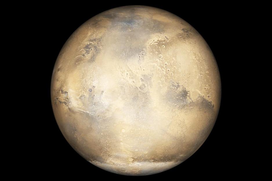 Mars agains a black background