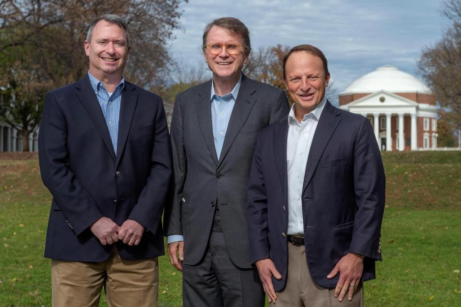 Group photo in front of the Rotunda From left to right, David Leblang, Robert Bruner, and David Smith 