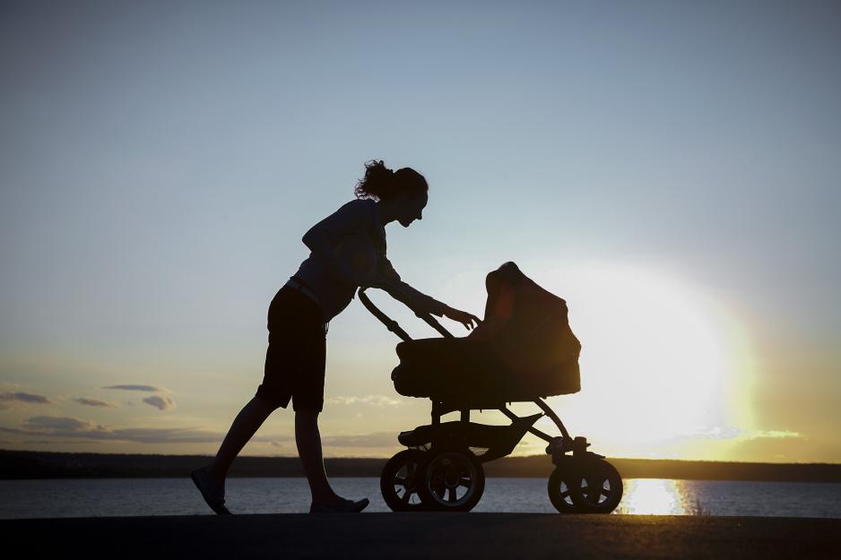 Person pushing a stroller