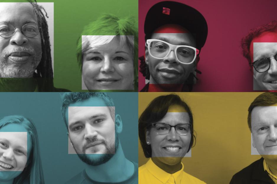 Headshots of 8 people