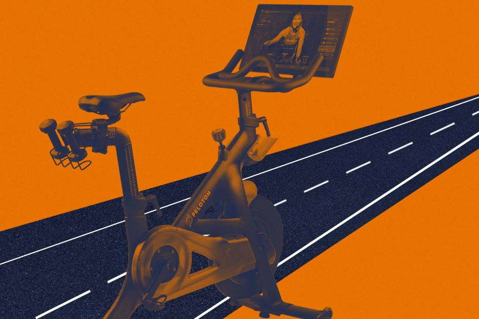 illustration of a Peloton bike on a road