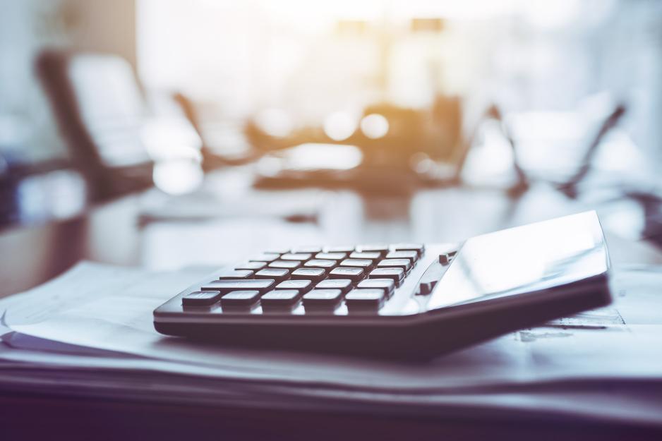 Calculator on a desk